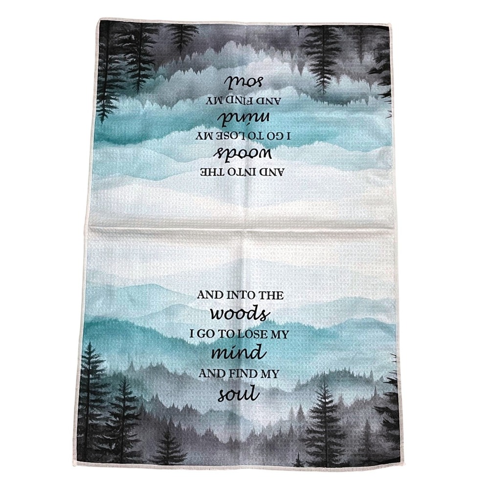 Into The Woods I Go John Muir Quote Kitchen Towel Mountain Forest Microfiber - Picture 3 of 4